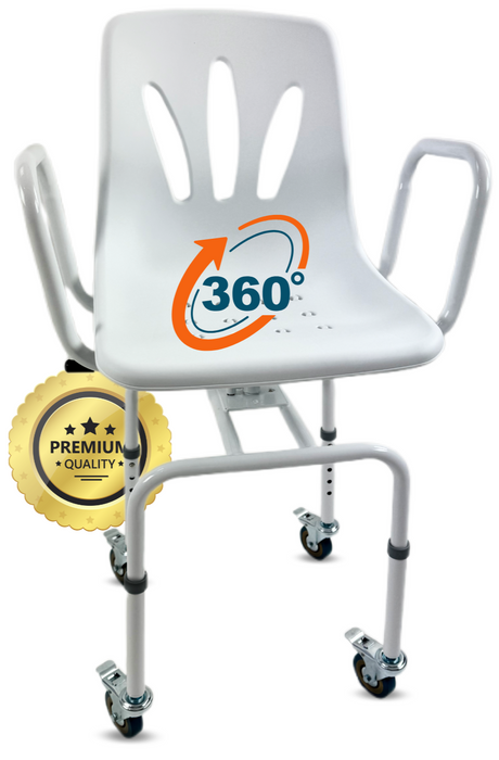 Draaisteel voor Douche 360º met Wielen | Douchestoel Volwassenen