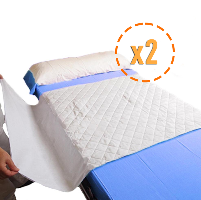 PACK 2 Wasbare Absorberende Onderleggers Bed 90cm Plus 4,65 Liter/m2