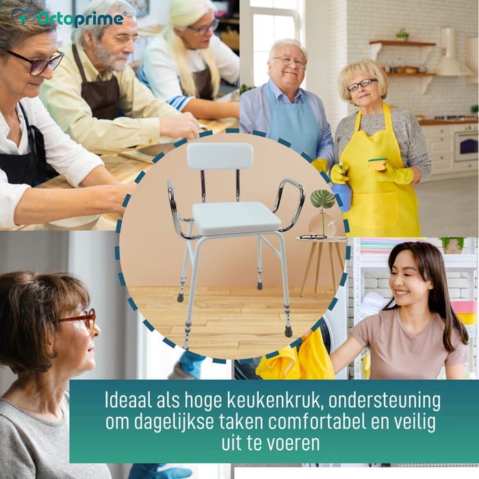 Hoher Küchen- und Haushaltshocker | Höhenverstellbarer Stützstuhl