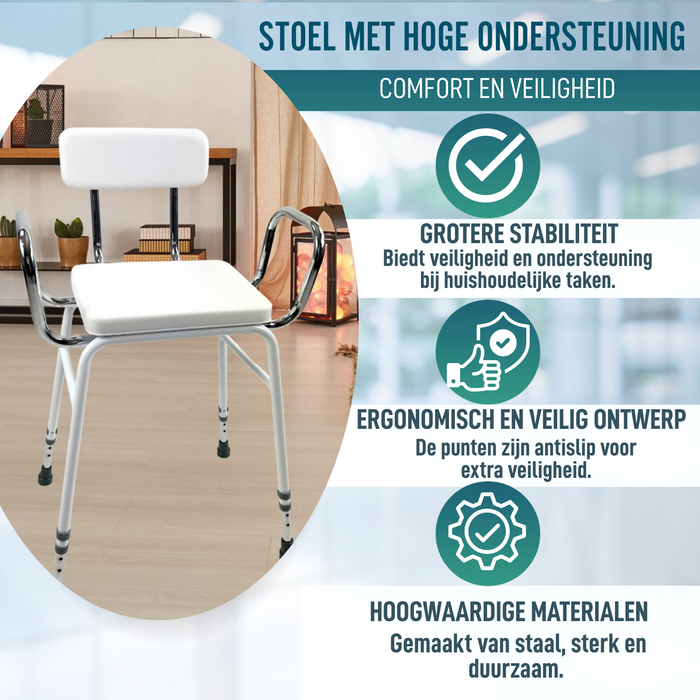 Hoher Küchen- und Haushaltshocker | Höhenverstellbarer Stützstuhl