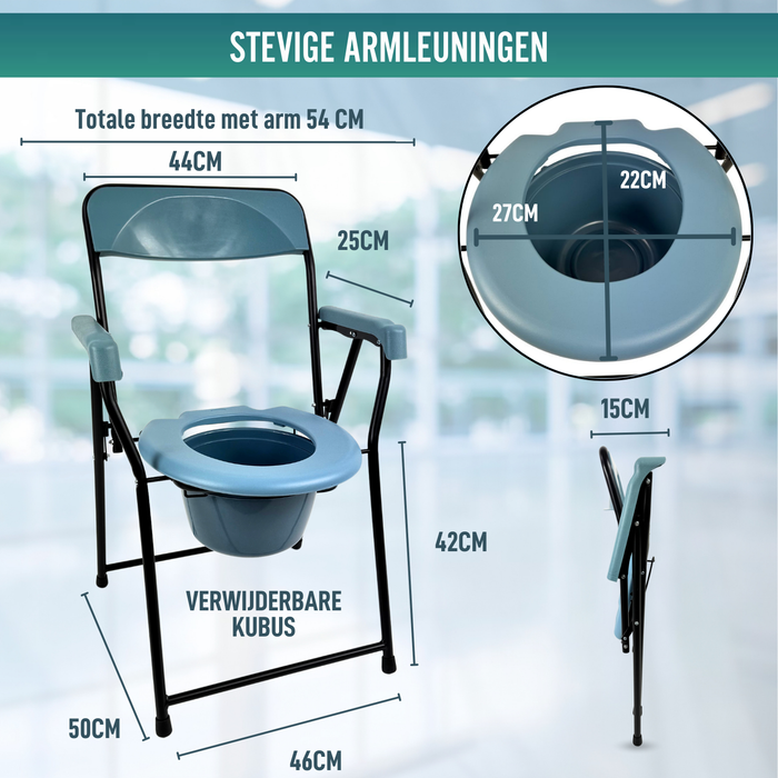 Opvouwbare WC-Stoel Senioren | Draagbaar Toilet Volwassenen