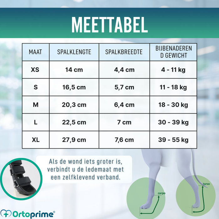Korte Botspalk voor Honden met Knuckling | 5 Maten