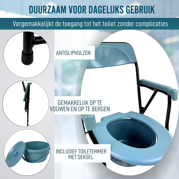Opvouwbare WC-Stoel Senioren | Draagbaar Toilet Volwassenen