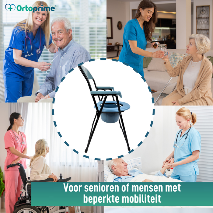Opvouwbare WC-Stoel Senioren | Draagbaar Toilet Volwassenen