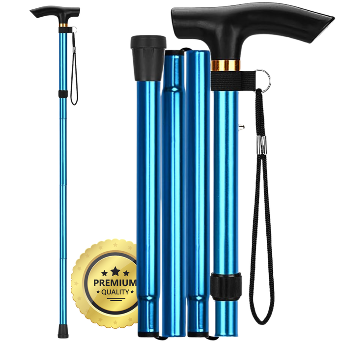 Vouwbare en Verlengen Wandelstok | Blauwe Wandelst