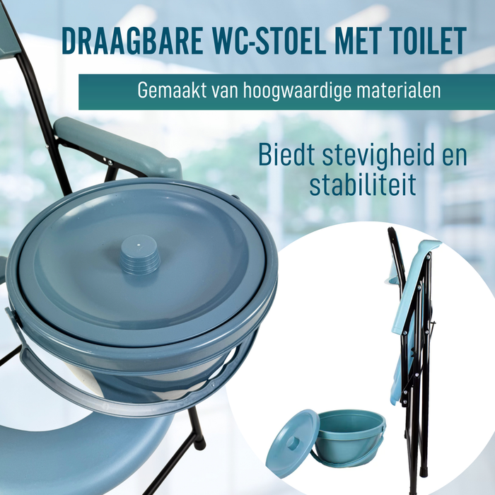 Opvouwbare WC-Stoel Senioren | Draagbaar Toilet Volwassenen