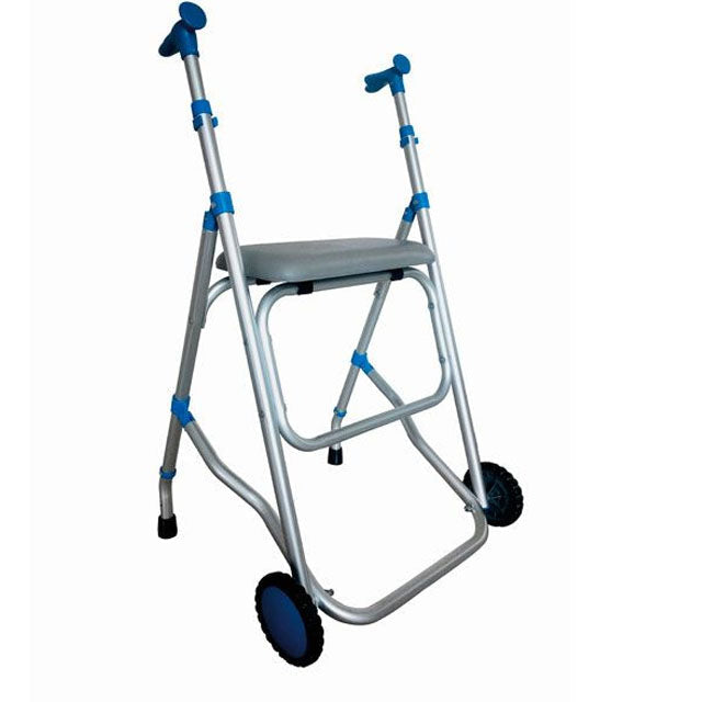 Opvouwbare aluminium rollator met zitje