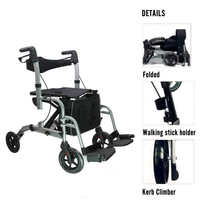 Rollator met Rolstoel | Rollator + Rolstoel