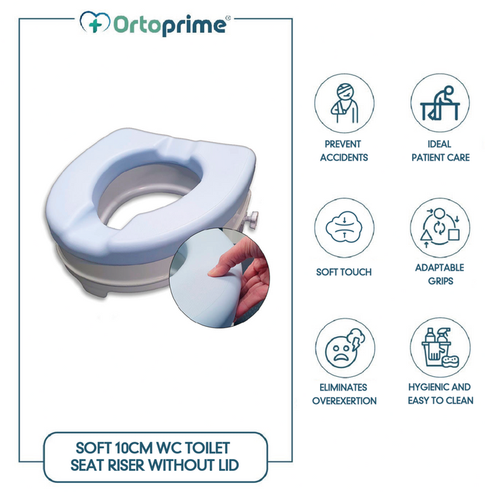 Zachte WC-verhogers van 10 cm zonder deksel voor volwassenen