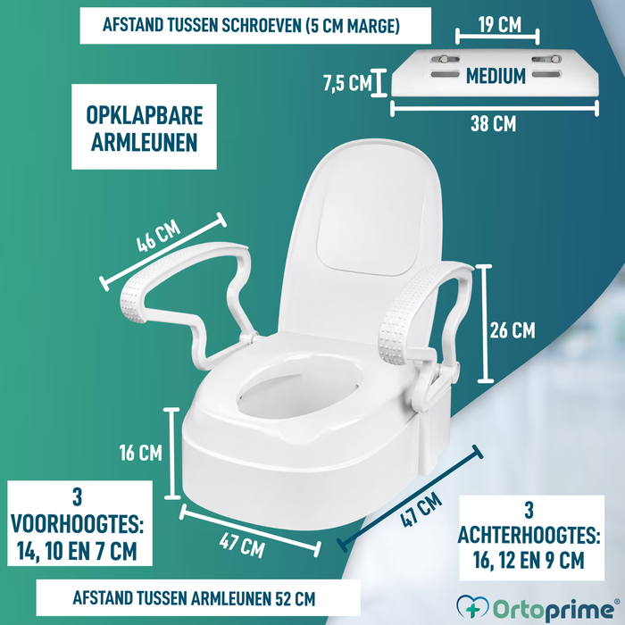 Toiletverhoger 3 Hoogtes Verstelbaar | Met Deksel