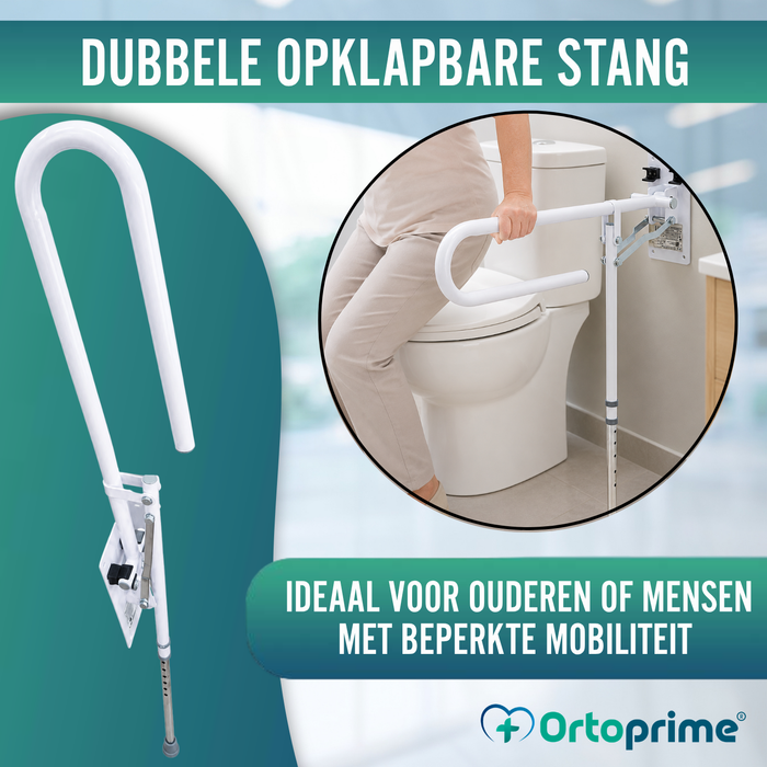 Opklapbare Toiletbeugel met Poot | Aangepaste Badkamer