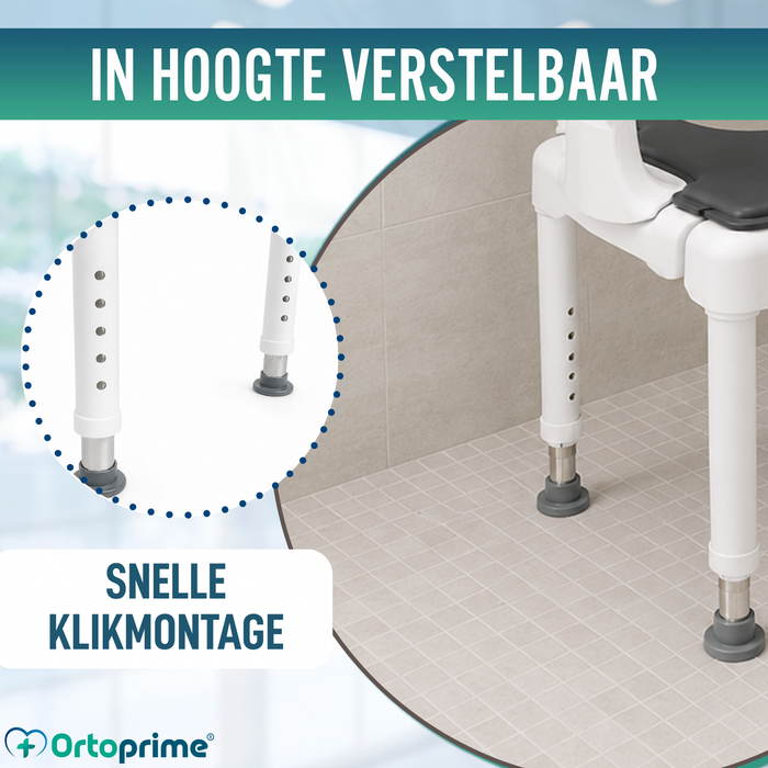 3-in-1 Douchestoel U-Vorm | Antislip Douchekruk