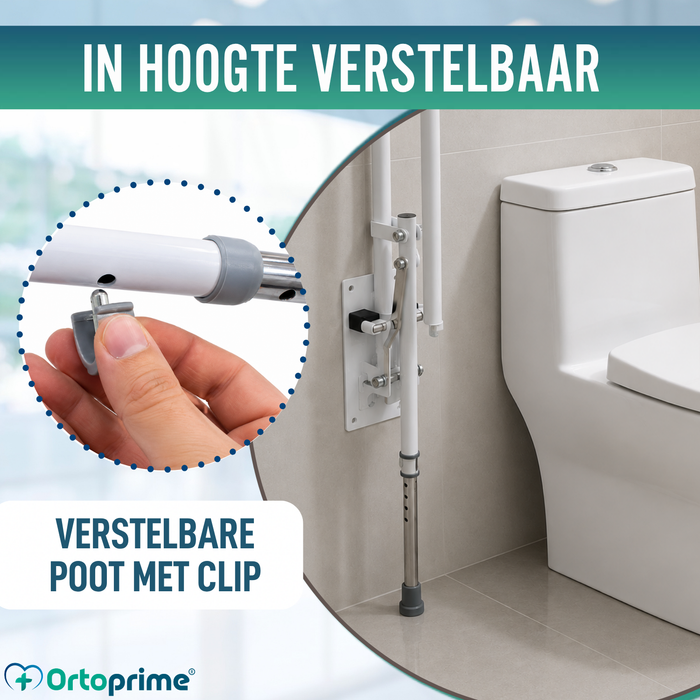 Opklapbare Toiletbeugel met Poot | Aangepaste Badkamer