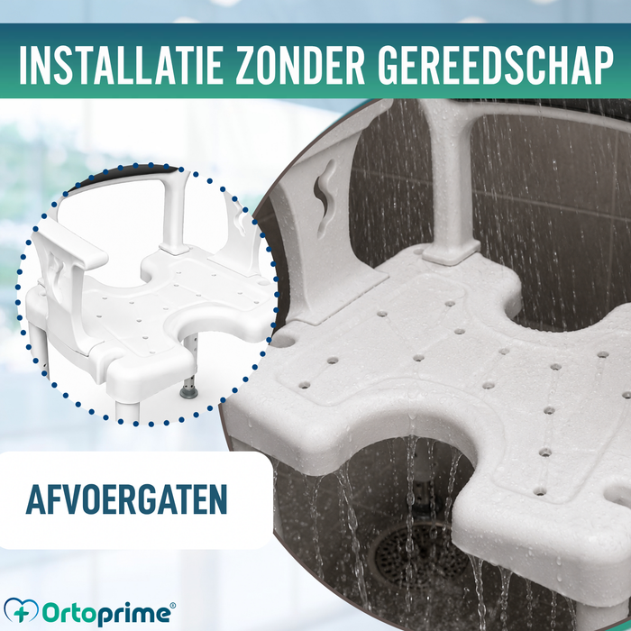 3-in-1 Douchestoel U-Vorm | Antislip Douchekruk