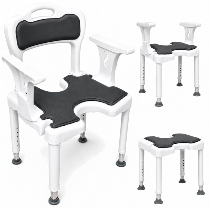 3-in-1 Douchestoel U-Vorm | Antislip Douchekruk