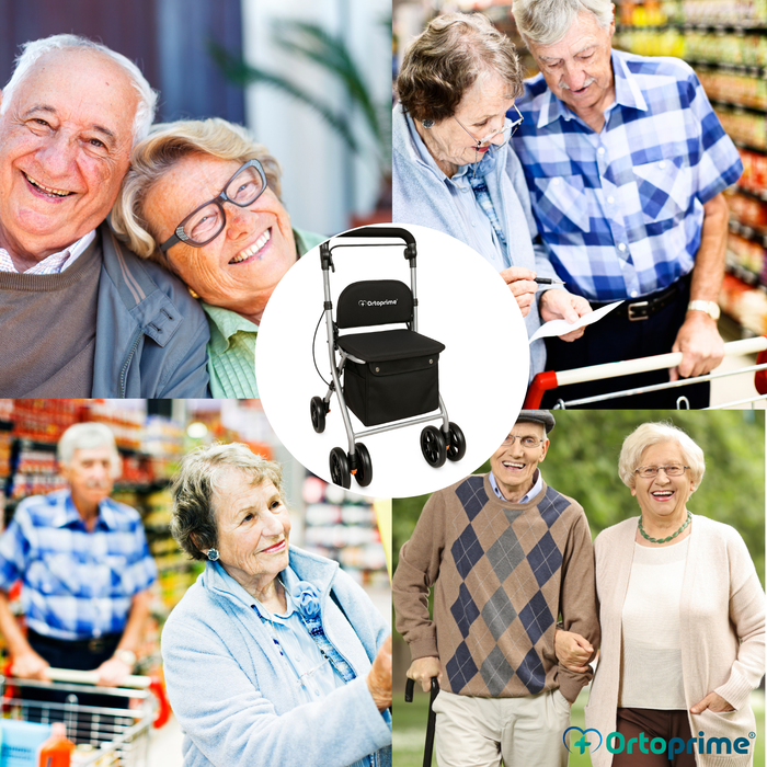 Opvouwbare Rollator voor Volwassenen met Boodschappenmand