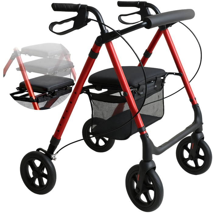 Rollator met Verstelbare Zitting en Opvouwbaar Frame