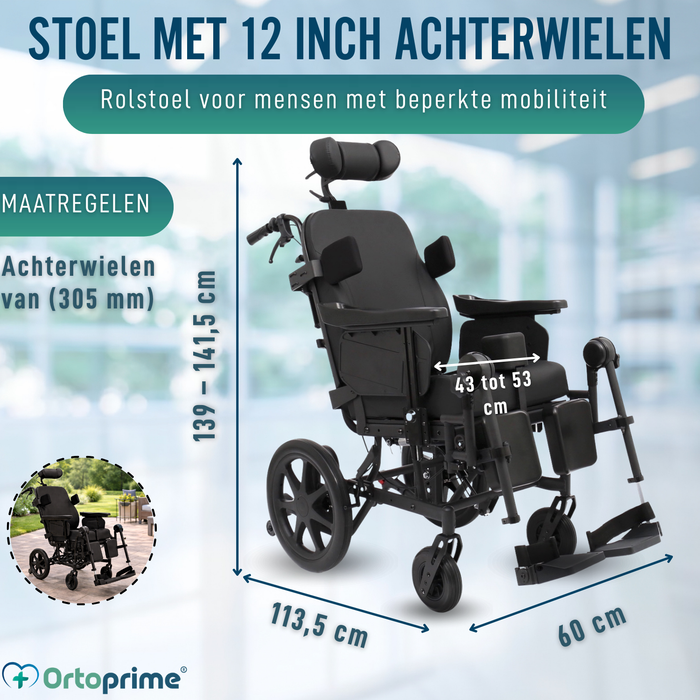 Positioneringsrolstoel met Kantelfunctie | Anti-Decubitus