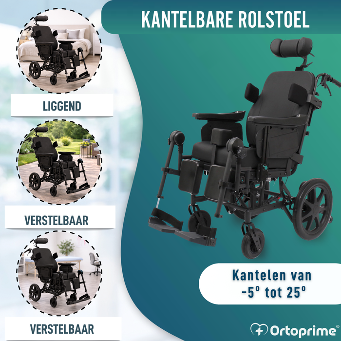 Positioneringsrolstoel met Kantelfunctie | Anti-Decubitus