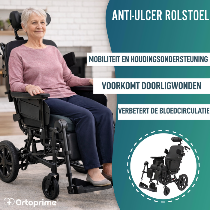 Positioneringsrolstoel met Kantelfunctie | Anti-Decubitus