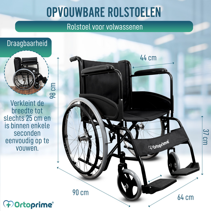 Rolstoel Opvouwbaar Zelfaandrijvend Veiligheidsgordel