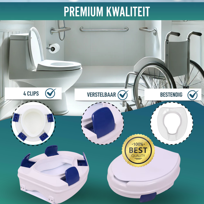 WC-Verhoger Volwassenen 11cm | Orthopedische Toiletverhoger 4 clips