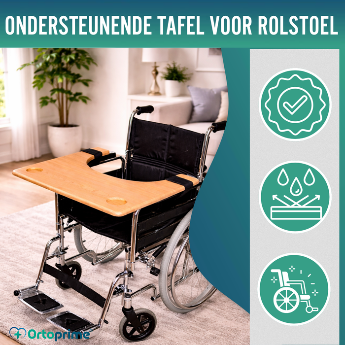 Rolstoelblad | Draagbare Tafel met Bekerhouder
