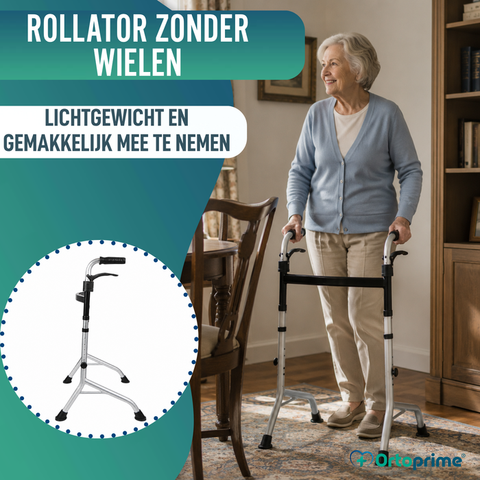 Looprek zonder Wielen met Opklapbare Handgrepen | Verstelbaar