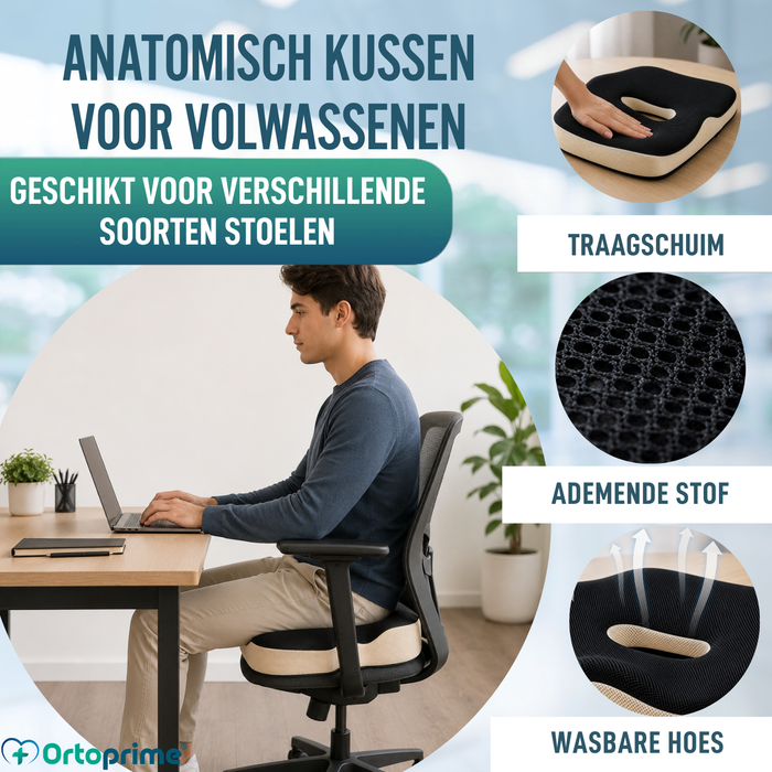 Ergonomisch Traagschuim Kussen met Coccyx Opening | Comfort