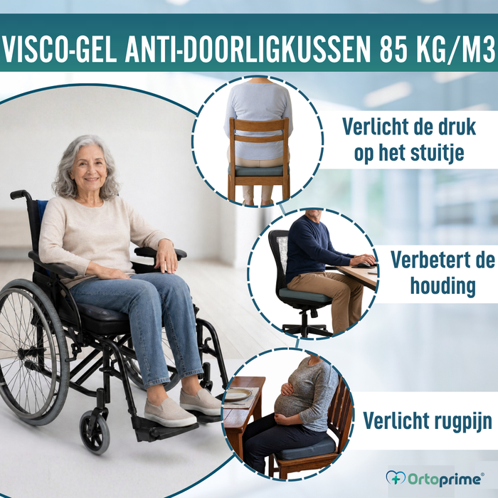 Antidecubitus Kussen Visco Gel voor Rolstoel 85 kg/m3