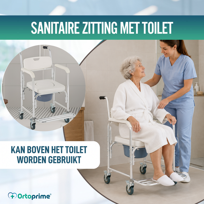 Douche WC Stoel met Opklapbare Voetensteunen