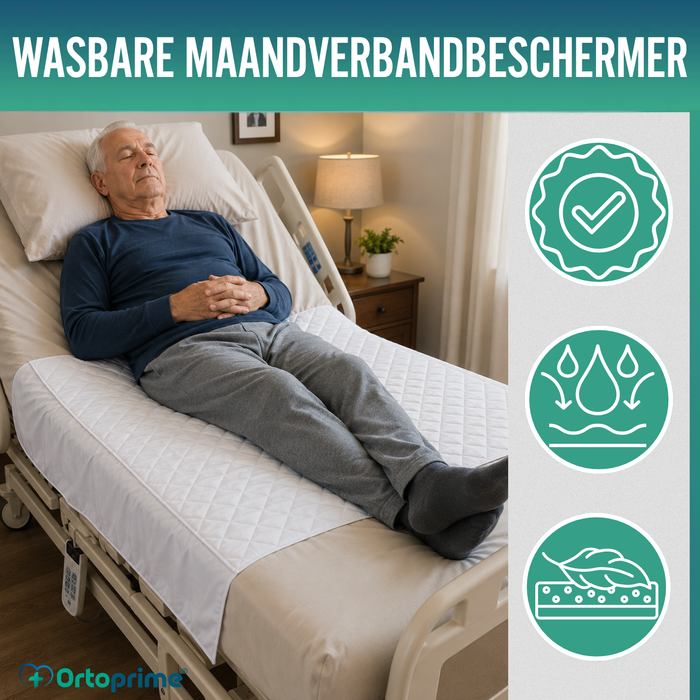 Wasbare Eco Absorberende Matrasbeschermer 90cm 3,15 Liter/m2