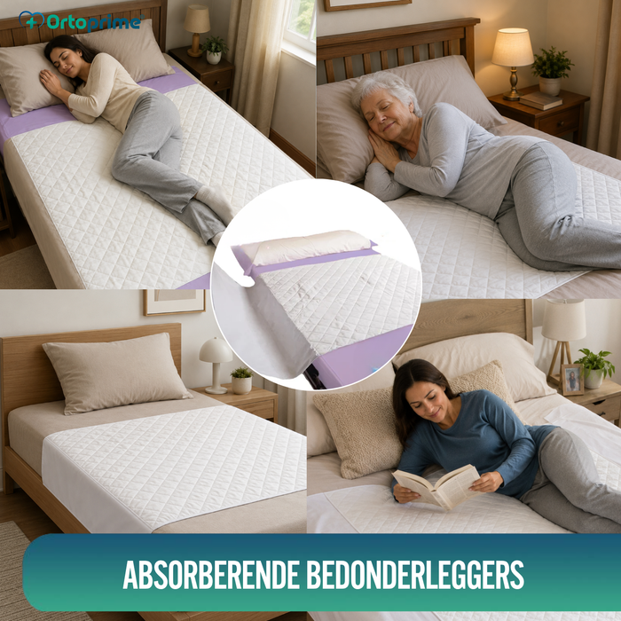 PACK 2 Absorberende Wasbare Eco Onderleggers Bed 135cm 3,15 Liter/m2