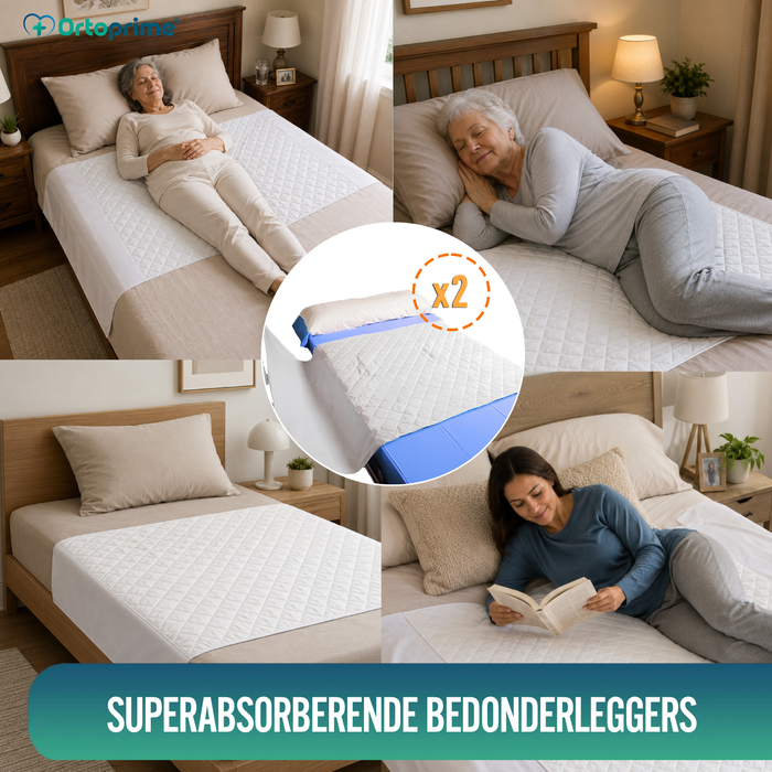 PACK 2 Wasbare Absorberende Onderleggers Bed 90cm Plus 4,65 Liter/m2