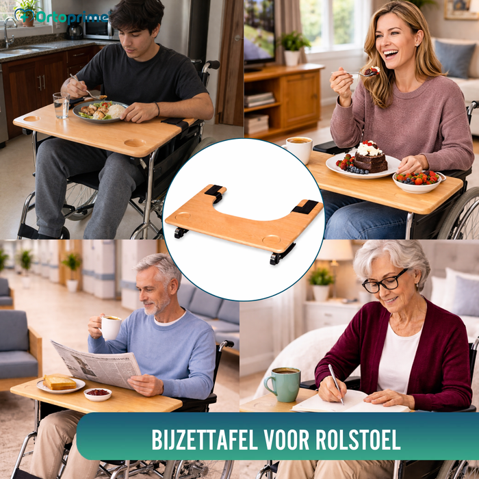 Rolstoelblad | Draagbare Tafel met Bekerhouder