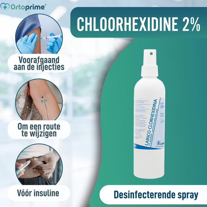 Chloorhexidine 2% Antiseptische Spray | Waterige 250 ml