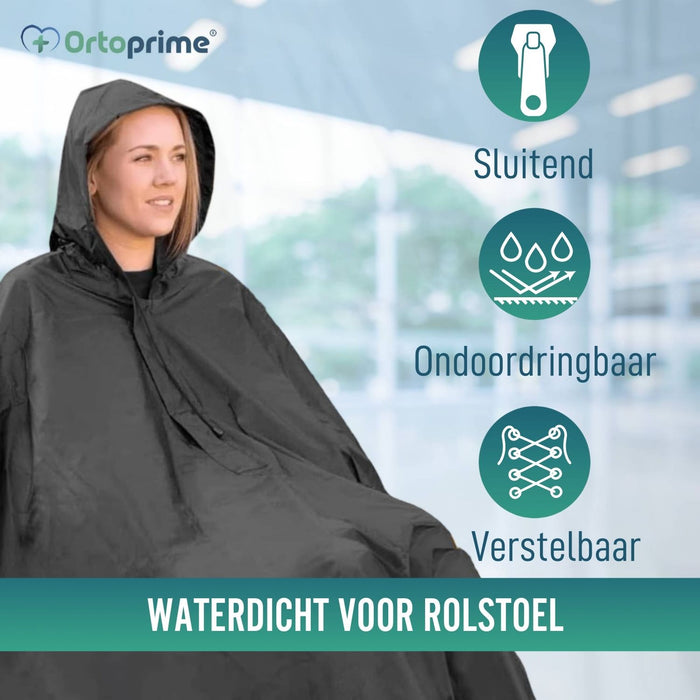 Waterdichte regenjas met rits voor rolstoel