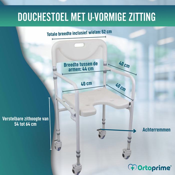 U-vormige Douchezit | Opklapbare Badstoel