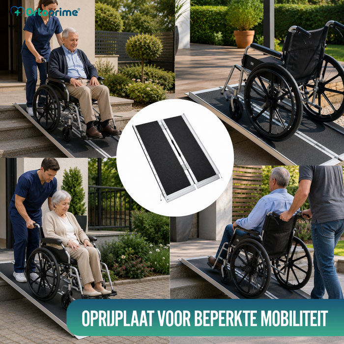 Oprijplaat voor Rolstoel Opvouwbare Drempelhulp Draagbaar