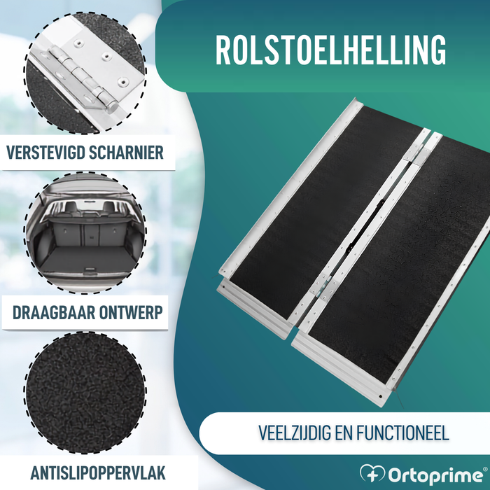 Oprijplaat voor Rolstoel Opvouwbare Drempelhulp Draagbaar