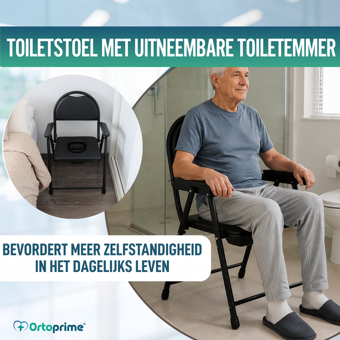 Draagbare WC-stoel voor Ouderen | Opvouwbare Toiletstoel