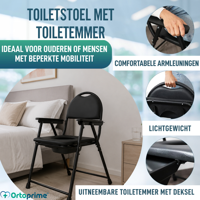 Draagbare WC-stoel voor Ouderen | Opvouwbare Toiletstoel