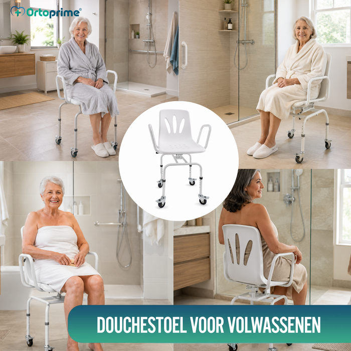 Draaisteel voor Douche 360º met Wielen | Douchestoel Volwassenen