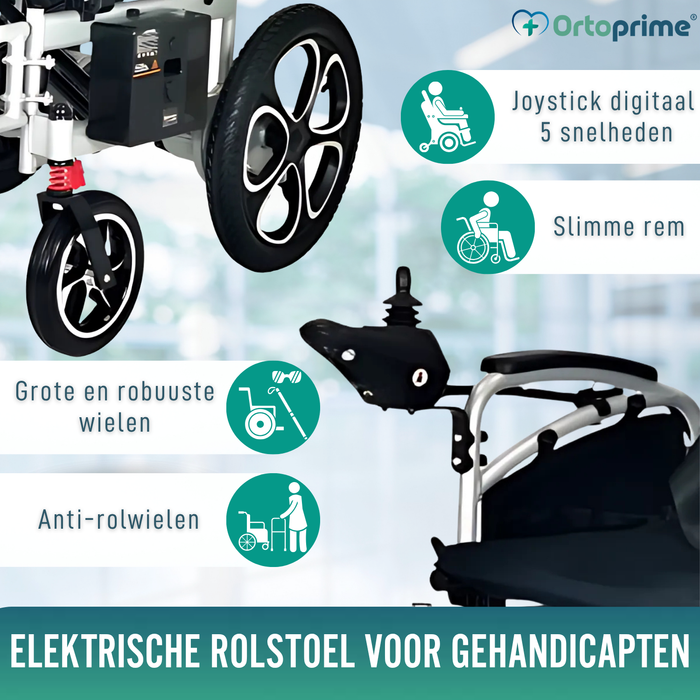 Opvouwbare Elektrische Rolstoel met Gelbatterij | 5 Snelheden