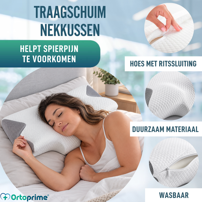 Ergonomisch Traagschuim Nekkussen met Contour