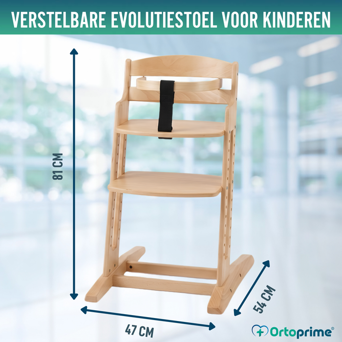 Evolutieve Kinderstoel van Hout | Verstelbare Hoogte