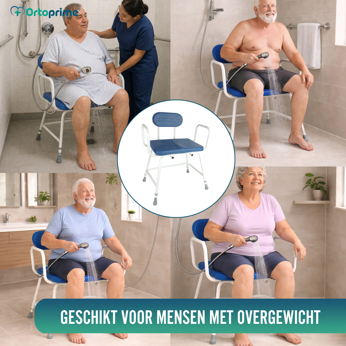 XXL Bariatrische Douchestoel met Rugleuning en Armsteunen