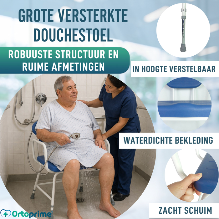 XXL Bariatrische Douchestoel met Rugleuning en Armsteunen