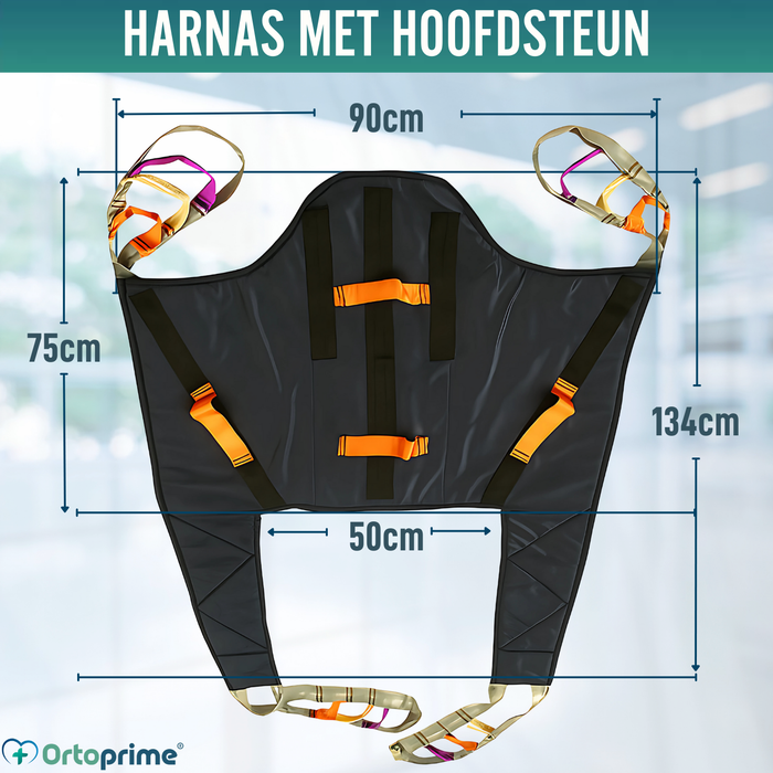 Orthopedisch Harnas met Hoofdsteun voor Transferkraan
