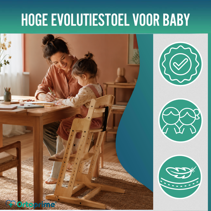 Evolutieve Kinderstoel van Hout | Verstelbare Hoogte